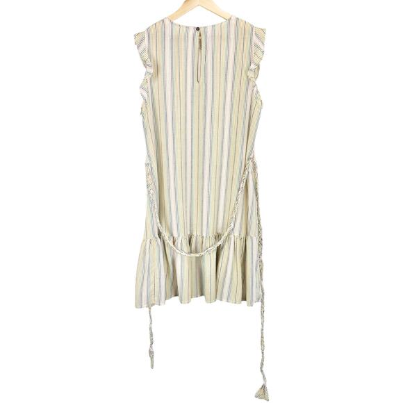 Marine Layer Laney Stripe Tiered Cotton Mini Dress in Beachy Stripe, XL - Picture 7 of 12